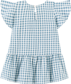 Foto oficial em alta — Vestido em Tecido Xadrez Vichy — AZ0270 — costas