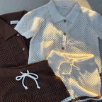 Vista traseira do conjunto infantil Olympe marrom